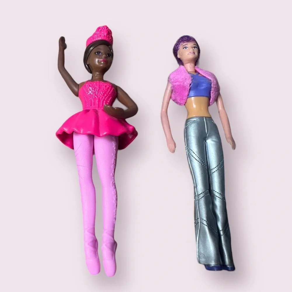 Set Of Three Miscellaneous Mattel Barbie McDonald’s Small Toys Dolls Ballerina